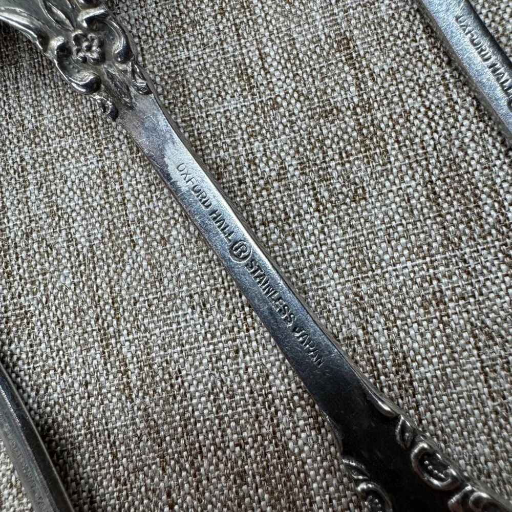 Oxford Hall Exquisite Stainless‎ Teaspoons Set of 5 Sutherland Floral Flatware